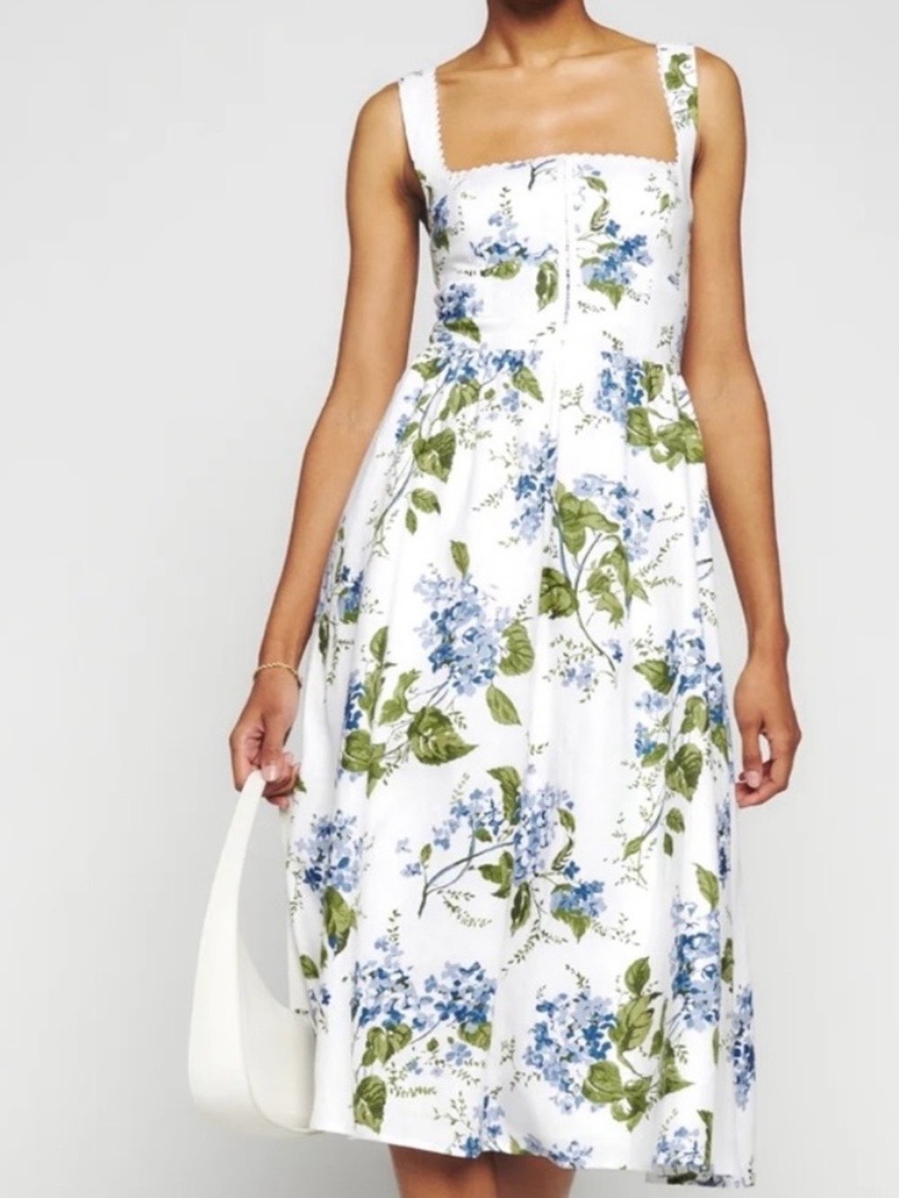 Reformation  Tagliatelle Floral Linen Midi Dress - Size 22 - NWT - 100% linen